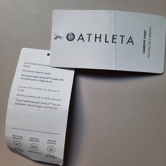 Athleta Cardiff Pants Womens 22 Black High Rise Pull On Ankle Office Tie Waist - Picture 13 of 15